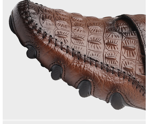 Men's leather shoes 2025 spring and autumn new men's first layer of cowhide trendy octopus crocodile pattern men's shoes