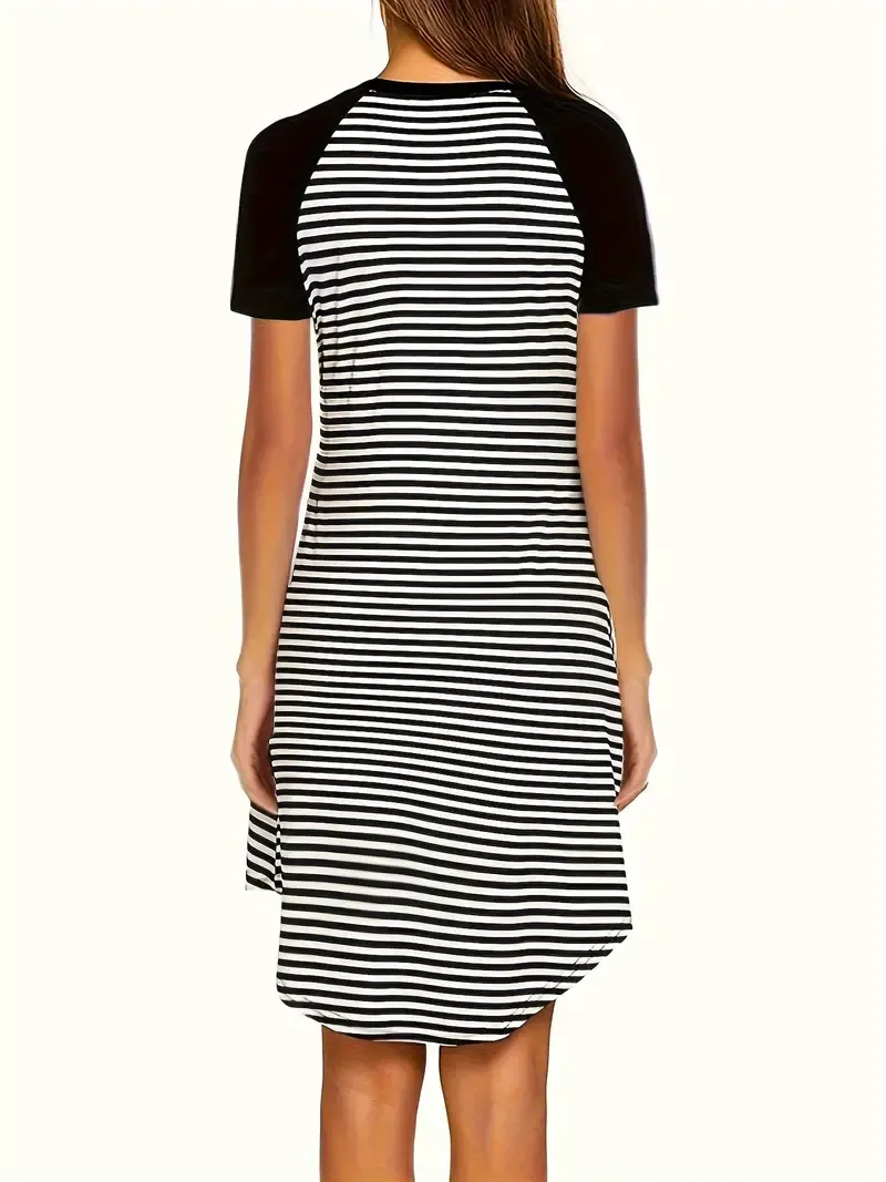 Women's Maternity Striped Dress Short Sleeve Dress For Summer, Pregnant Women's Clothing, Gender Reveal