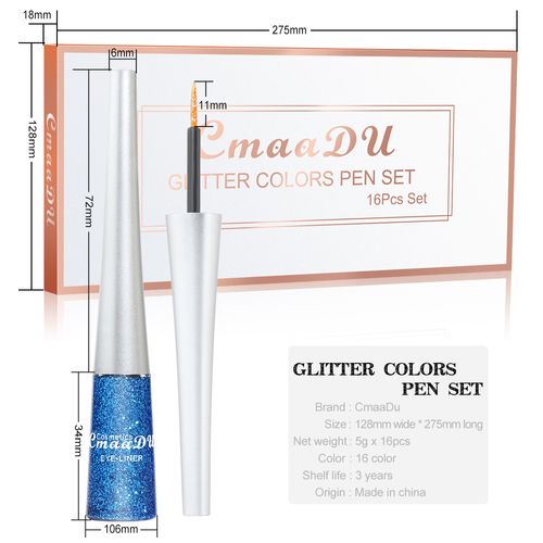 Blue Glitter Liquid Eyeliner Set