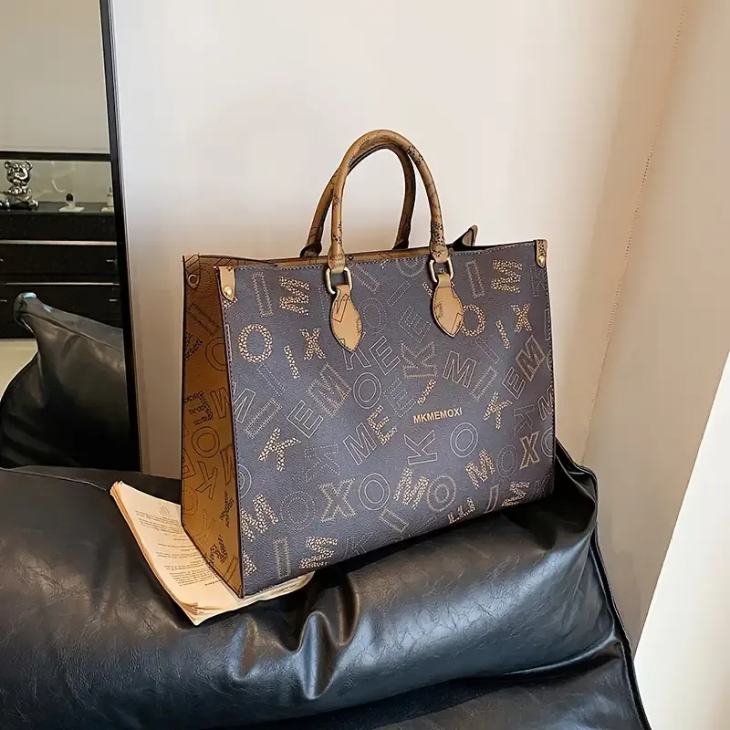 Women's Fashion Tote Bag 2024 | PU Leather Large Capacity Shoulder Handbag with Zipper Closure | Polyester Lined Work Commuter Tote Without Edge Paint | Includes No Accessories