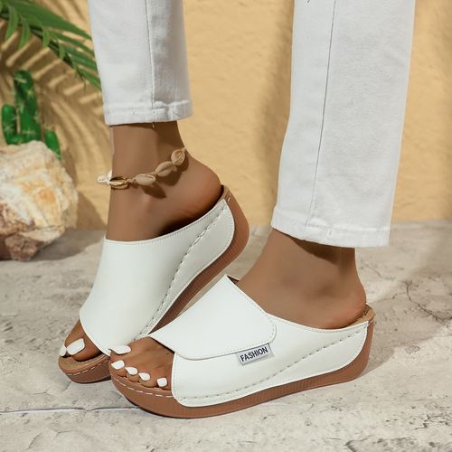 Large size thick-soled casual slippers for women