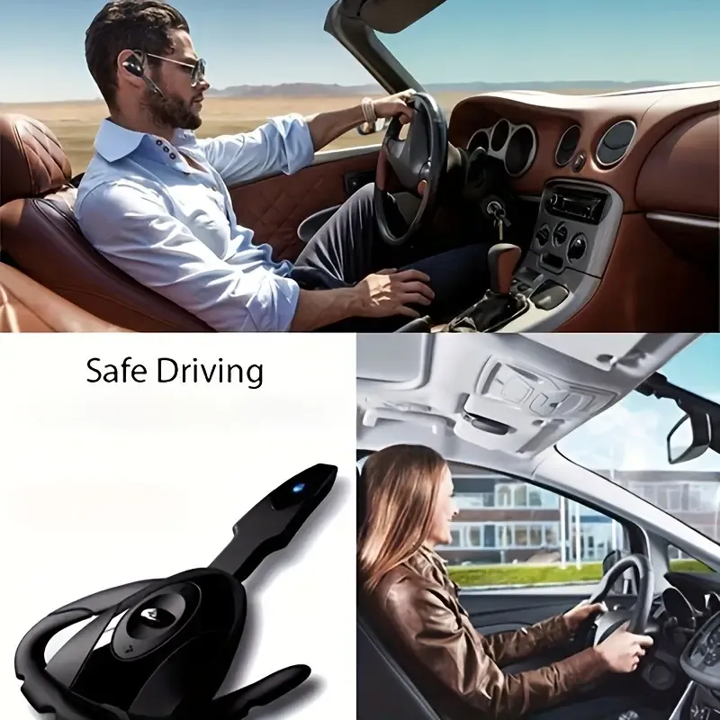 Ultra-Long Battery Life Wireless Earhook Headphones - Lightweight, Rechargeable, Non-In-Ear Design for Sports & Driving
