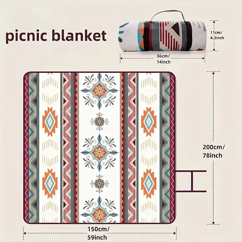 Outdoor Camping Picnic Blanket, Portable Beach Mat, Camping Mat, Beach Mat For Camping, Beach, BBQ Picnic, Hiking, Travel
