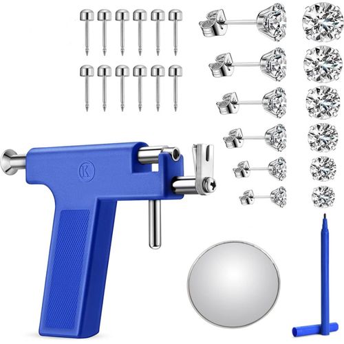 Professional Ear Piercing Kit with Steel Studs - Safe & Easy Body Piercing Tool for Ears, Nose, and Belly