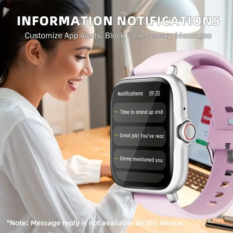 ports Smart Watch, 1.83'' Full Touch Screen Display with Message, Answer Make Call Smartwatch, Monitoring, Sports Pedometer, Information Alerts, for iPhone Android Phones, Smartbands Fitness Watch for Women Men Friend Gift, Birthday Gift