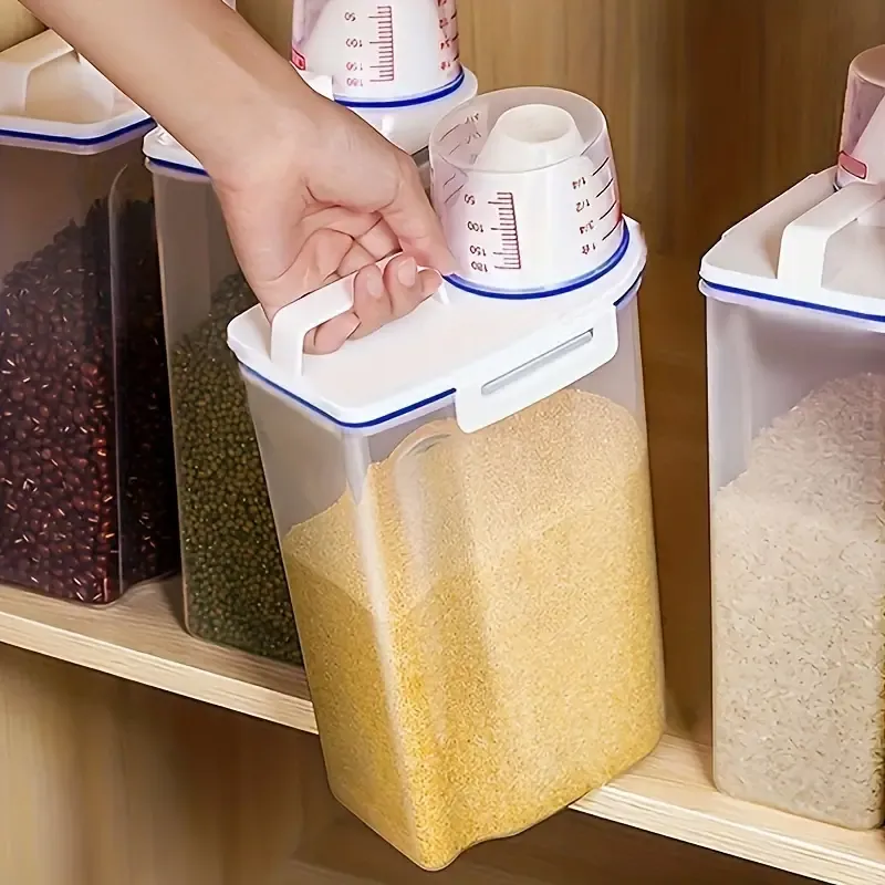 1pc Moisture-Proof and Insect-Proof Rice Bucket with Nozzle - Large Capacity Cereal Container for Rice, Cereals, Grains, Flours, Pet Food, and Household Storage - Airtight Rice Dispenser and Food Storage Jar for Kitchen Supplies