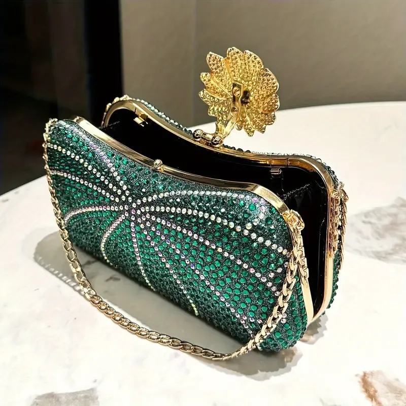 Luxurious Striped Glam Evening Clutch Purse