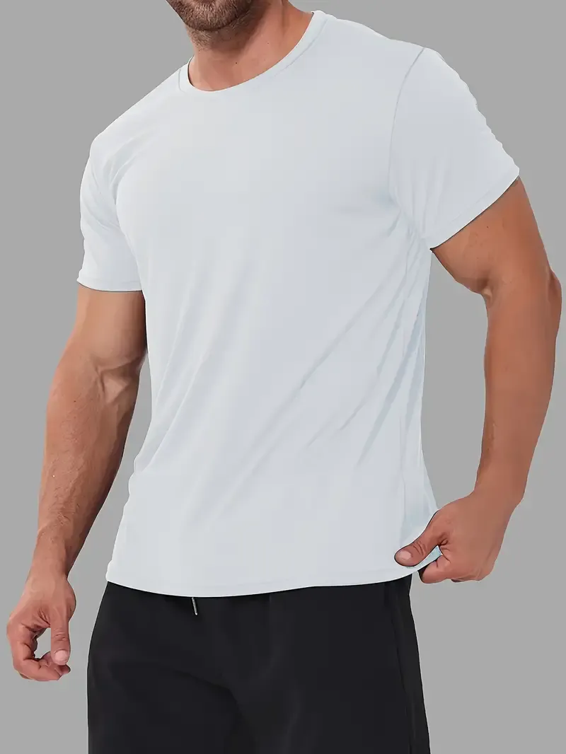 4 Pcs, Men's Basic Solid Color Short Sleeve Comfy T-shirt, Casual Tee Men's Summer Clothes, Men's Clothing