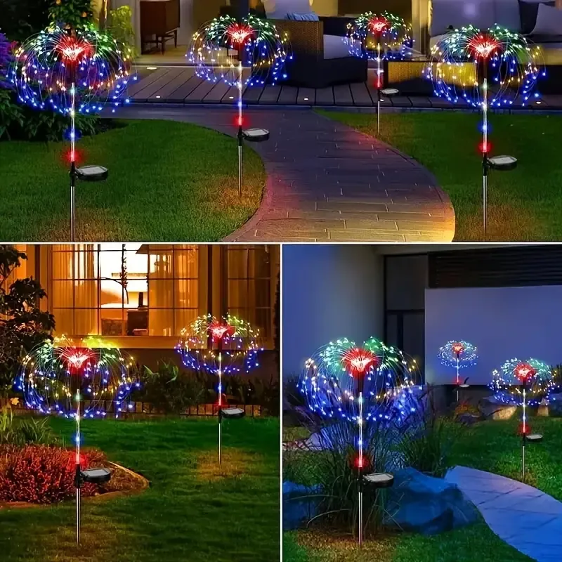 Solar-Powered Dandelion Firework Lights