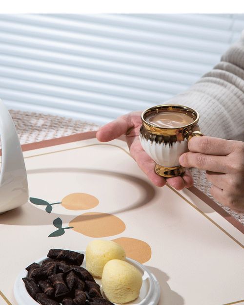 Creative Ceramic Flower Basket Coffee Cup Saucer, Household Ceramic Cup 6Cup 6 Saucer 90ml, Summer Essential, Apartment Essentials, College Dorm Essentials