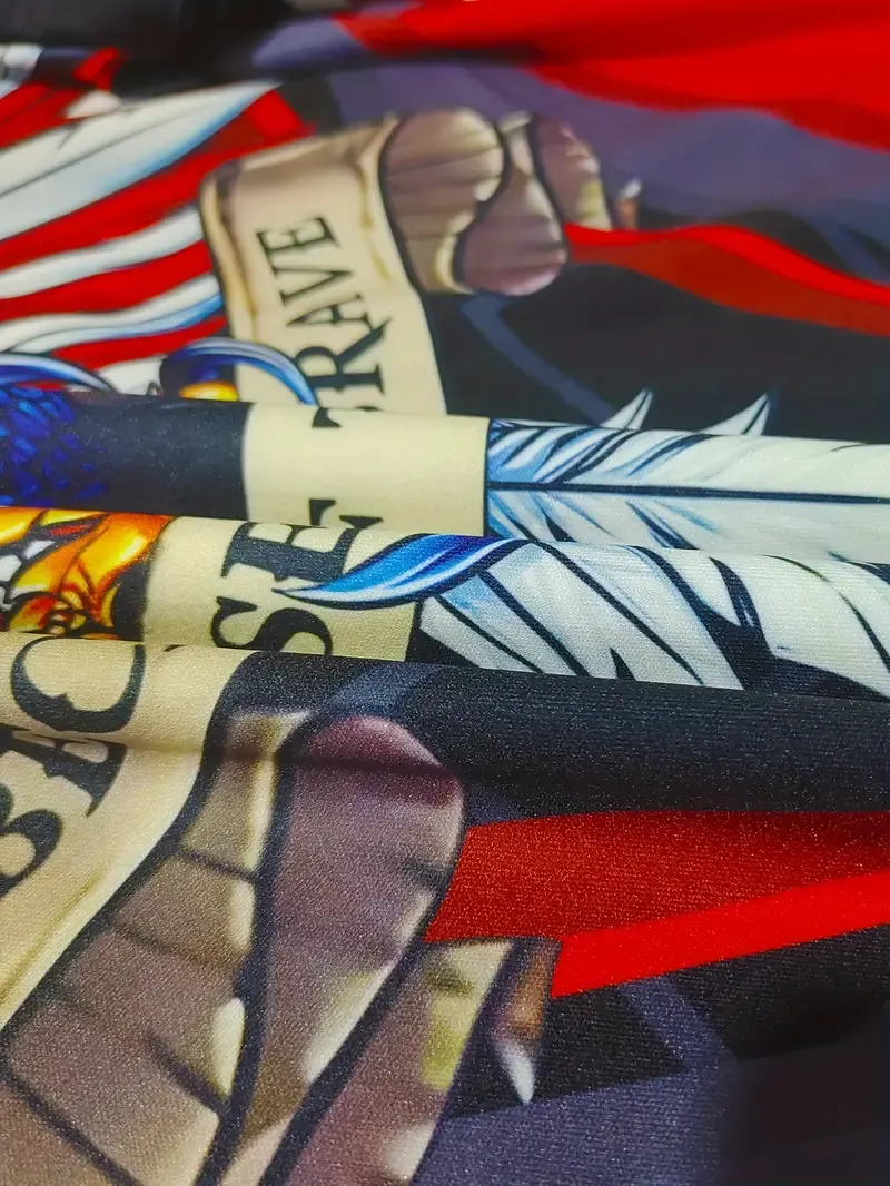 Men's Eagle & US Flag Graphic Print Golf T-shirt