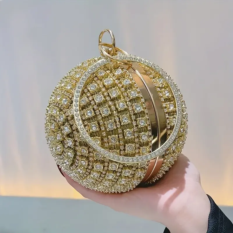 Rhinestone Round Evening Bag