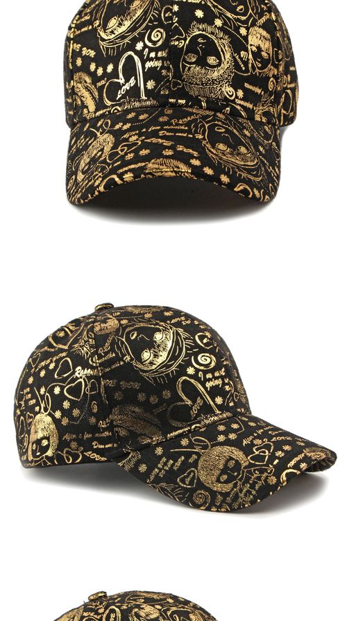 1pc New Graffiti Baseball Cap, Gold Stamping Outdoor Hip-hop Joker Cap, Street Cool Baseball Hat, For Men And Women Sports Hat, Breathable Sun Cap, Couple Cap, Duckbill Cap