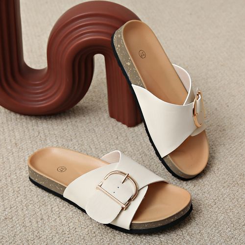 Birkenstock slippers retro belt buckle beach slippers casual thick-soled slippers for women