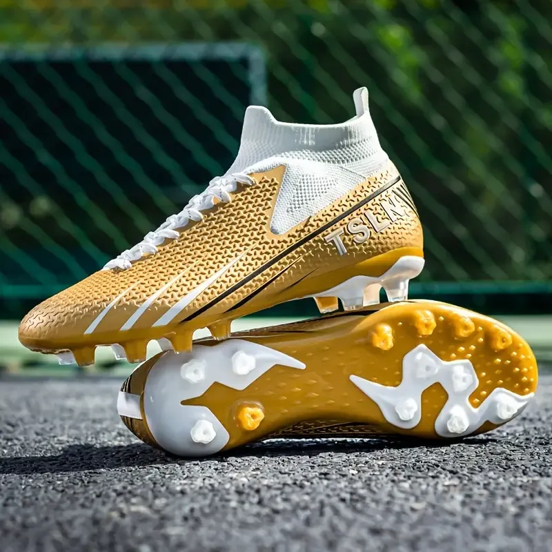 Unisex FG Football Boots, Professional Outdoor Anti-skid Breathable Lace Up FG Soccer Cleats