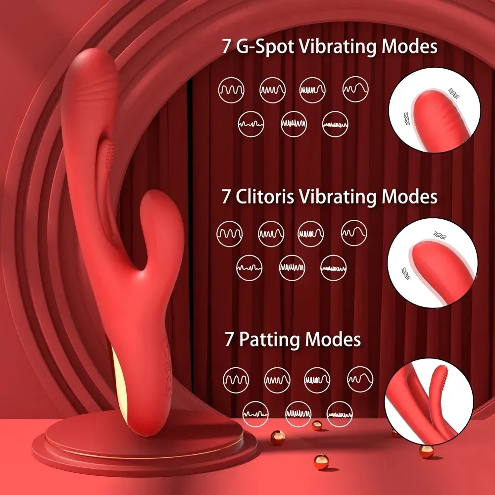 Rabbit Tapping G-Spot Patting Vibrator for Women Clitoris Clit Stimulator Powerful 21 Modes Sex Toy Female Goods for Adults