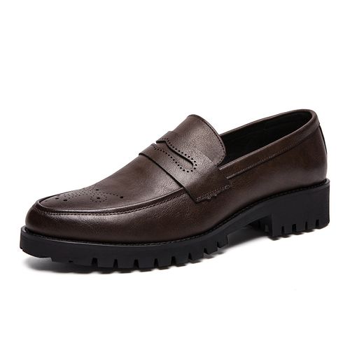 Carved leather shoes British style business casual shoes