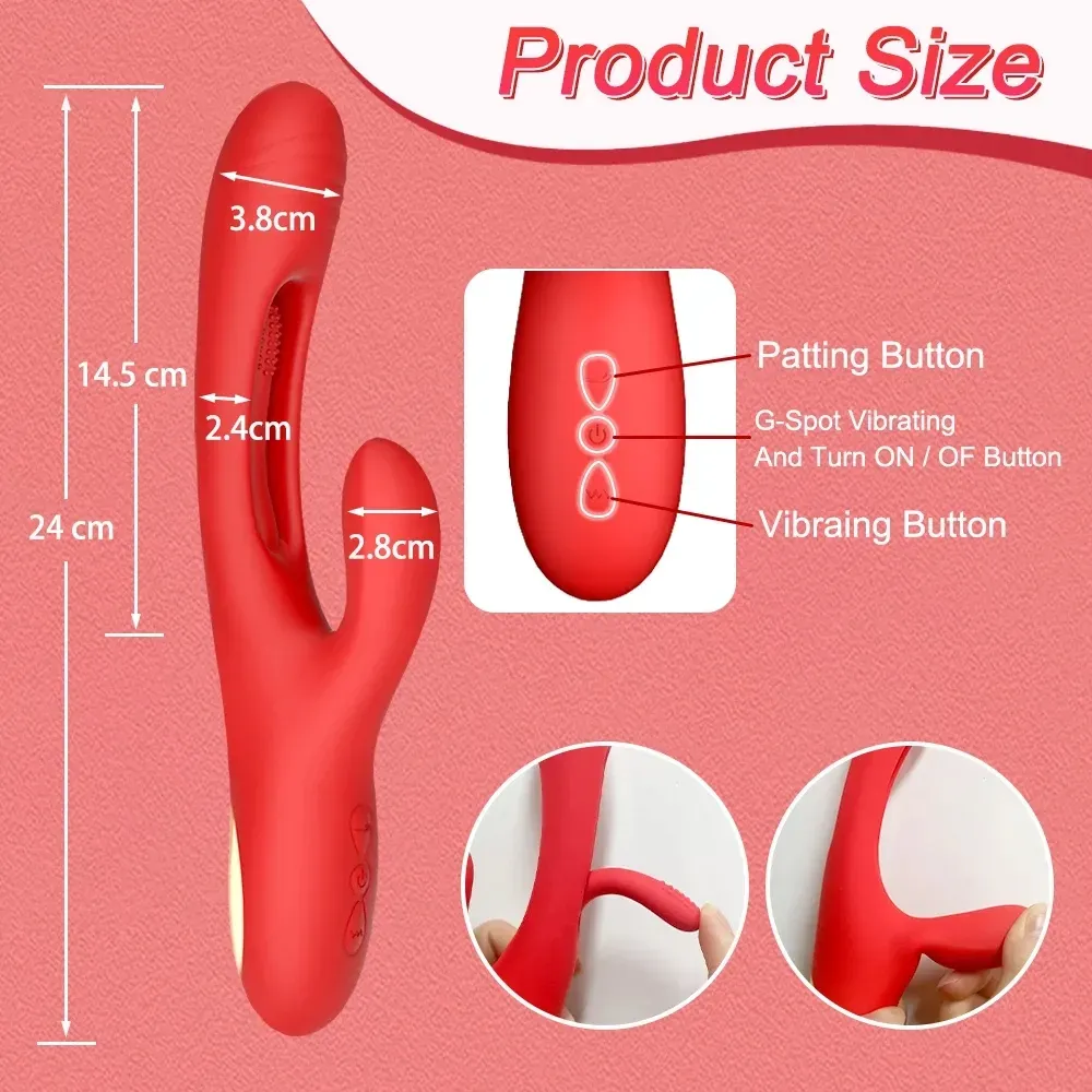 Rabbit Tapping G-Spot Patting Vibrator for Women Clitoris Clit Stimulator Powerful 21 Modes Sex Toy Female Goods for Adults