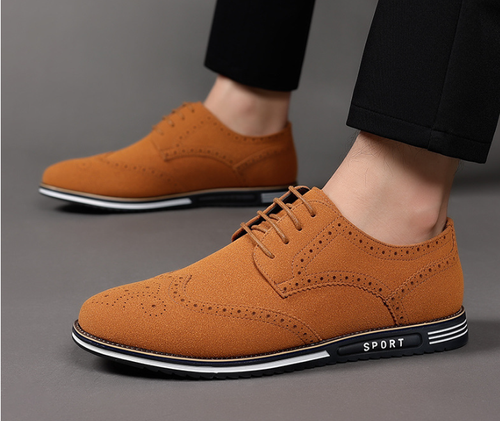 Men's new brogue large size men's shoes white
