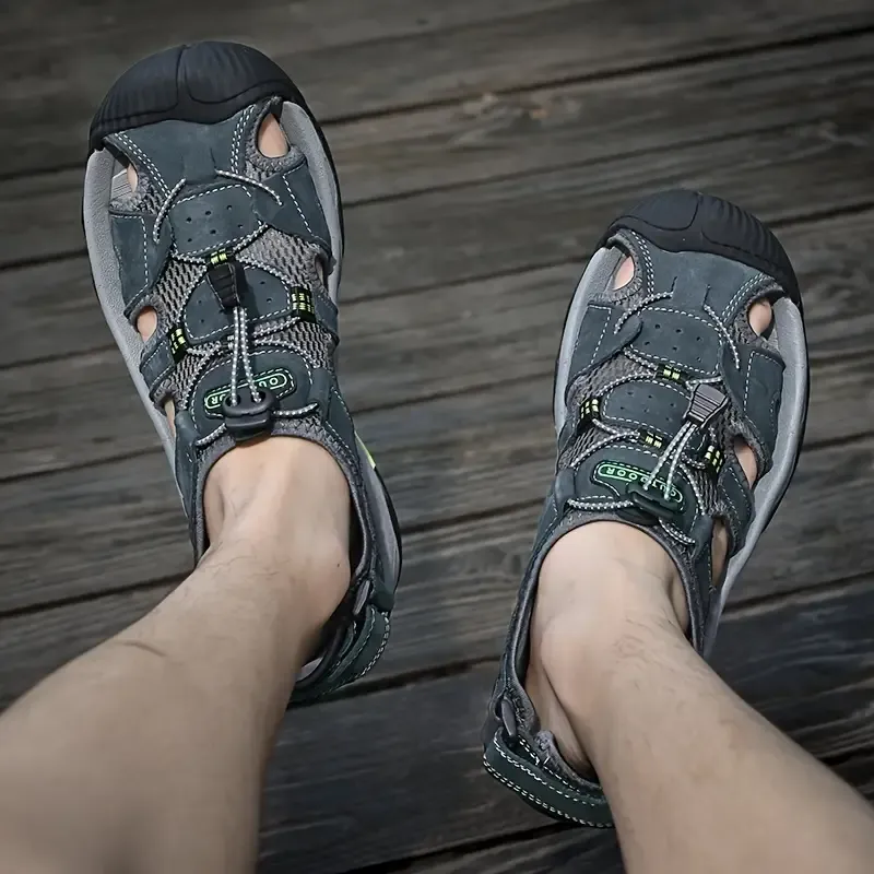 Men's Sandals, Durable Non Slip Outdoor Hiking Trekking Sandals, Comfy Beach Shoes, Spring And Summer