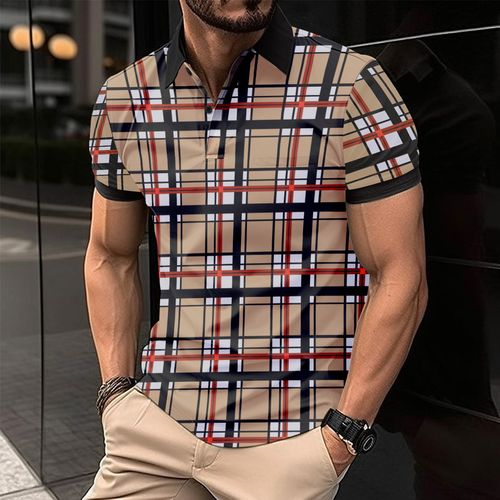 Stylish Checkered Graphic Print Tee