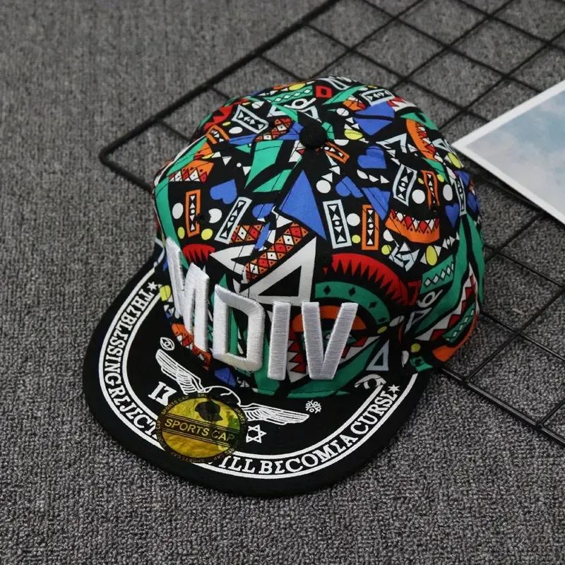 Reggae Lion Print Hippie Baseball Cap - Cool Flat Brim Snapback Hat for Men, Perfect for Outdoor Sports, Dance & Skateboarding