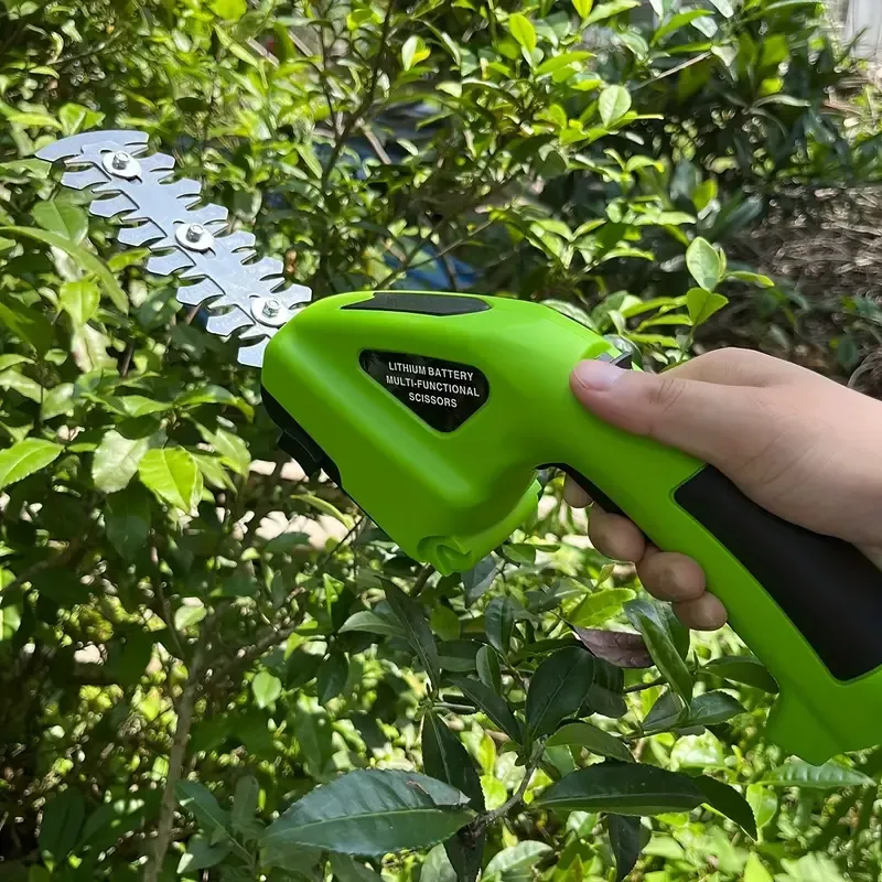 1pc Effortlessly Trim Your Lawn And Shrubs With This 7.2V 2-in-1 Electric Handheld Hedge Trimmer - Pruning Shears, Rechargeable Lithium-Ion Battery And Charger Included!
