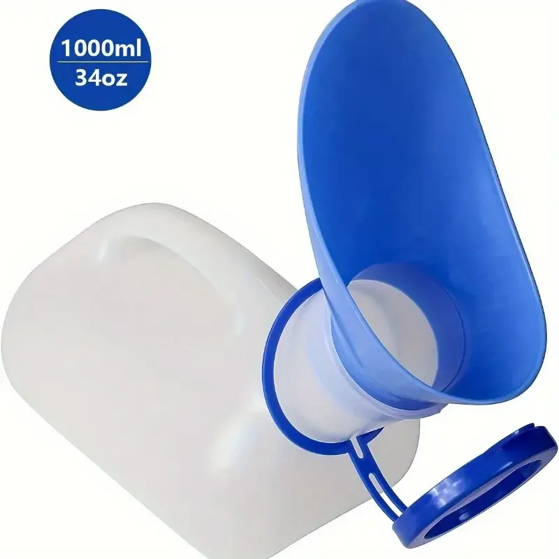 Leak-Proof Portable Urinal - 33.81oz, Lightweight with Lid & Funnel, Food-Grade Materials, Large Capacity for Seniors, Patients, Camping & Travel