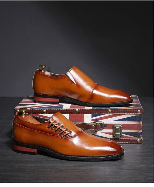 Men's business formal leather shoes British poin