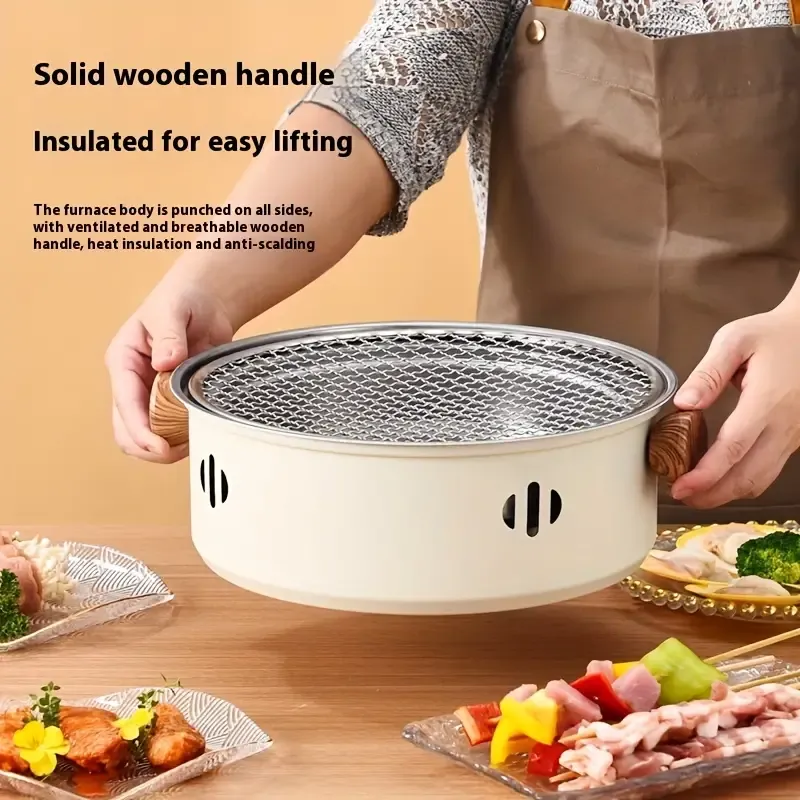 Smokeless Charcoal Grill - Portable Outdoor BBQ Stove for Camping & Picnics, Non-Electric, Perfect for Grilling & Cooking, Ideal for Home, Office, and Restaurant Use