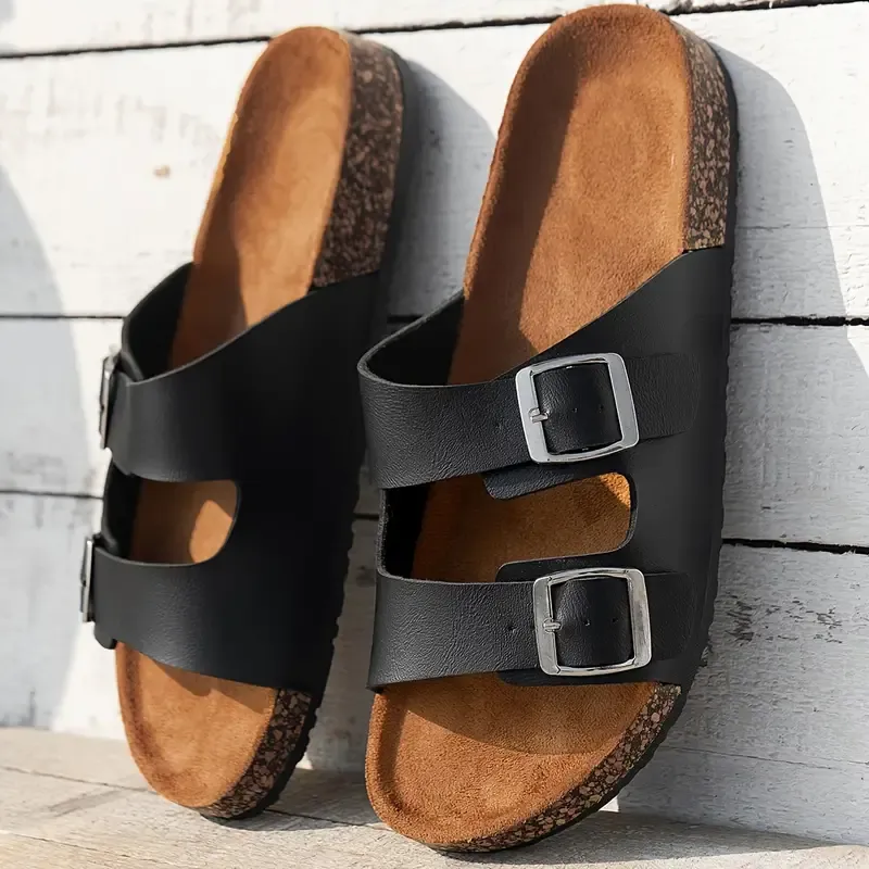 Men's Adjustable Open Toe Breathable Slippers, Comfy Non Slip Durable Casual Beach Water Shoes For Men's Outdoor Activities
