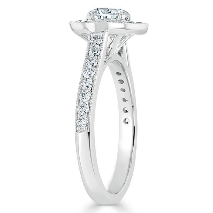 Engagement Rings Dubai Price Heart Cut Moissanite Engagement Ring, Classic Halo