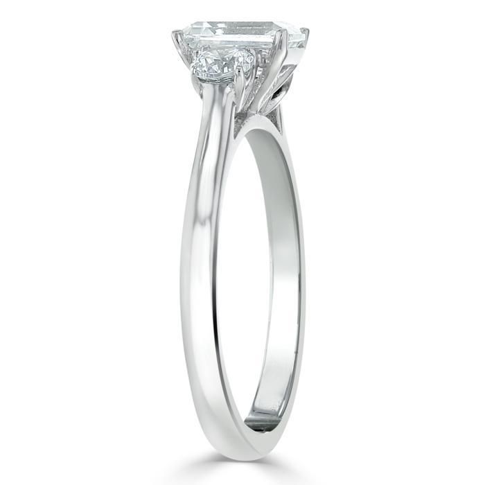 Gold Wedding Ring Price In Saudi Arabia  Emerald Cut Moissanite Engagement Ring, Classic 3 Stone