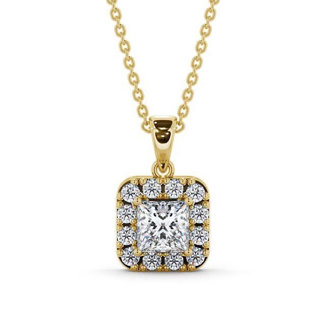 Princess Cut Classic Halo Pendant