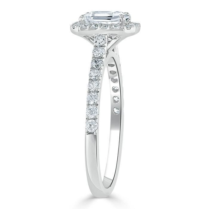 Gold Wedding Ring Price In Saudi Arabia  Emerald Cut Moissanite Engagement Ring, Classic Halo