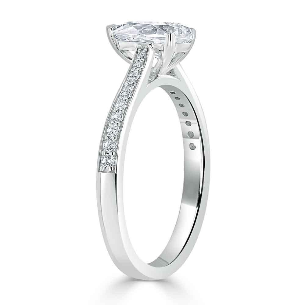 Wedding Ring Qatar  Pear Cut Moissanite Engagement Ring, Classic Style