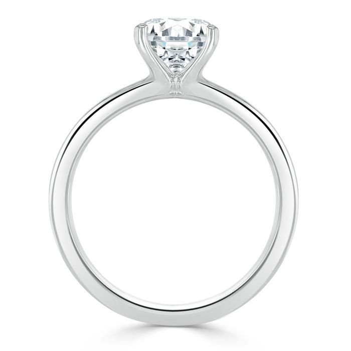 Moissanite Engagement Rings Canada  Round Cut Moissanite Engagement Ring, Classic Style