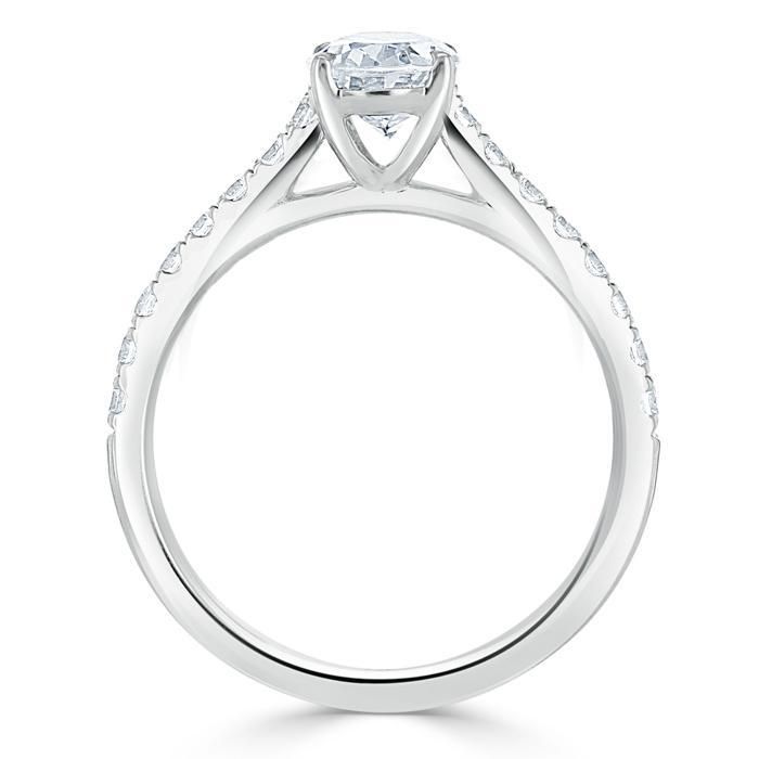 Engagement Rings Qatar Oval Cut Moissanite Engagement Ring, Classic Style