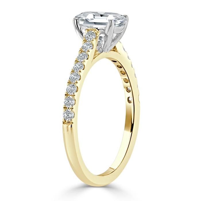 Engagement Ring Price In Qatar  Emerald Cut Moissanite Engagement Ring, Classic Style