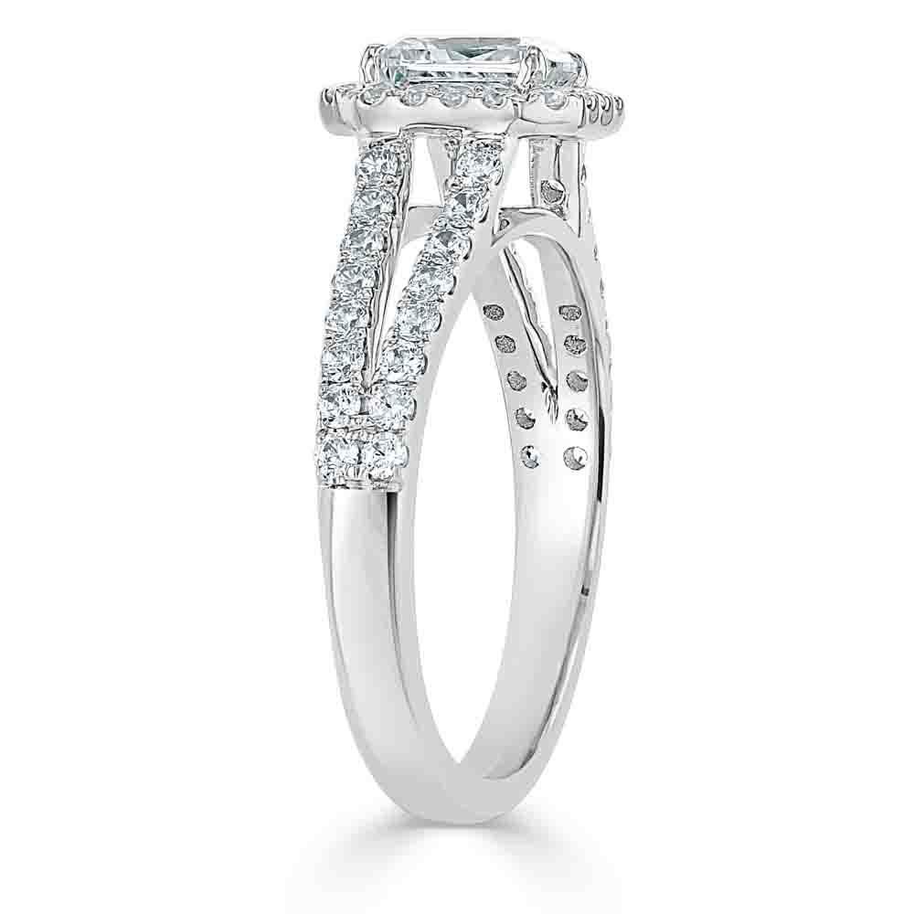 Custom Made Engagement Rings Uk  Radiant Cut Moissanite Halo Engagement Ring, Classic Style