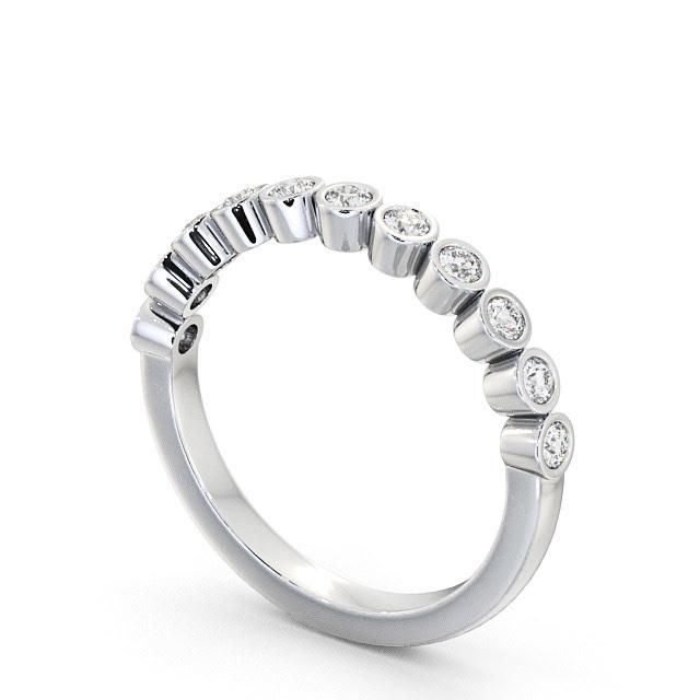 Gold Wedding Ring Price In Uae  Half Eternity Ring, Round Cut Rub-Over