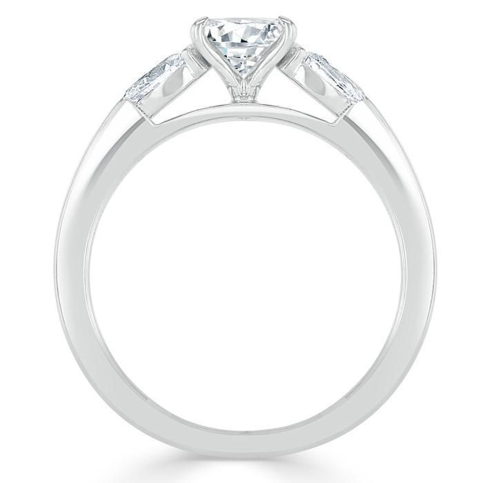 Engagement Rings Kuwait  Oval Cut Moissanite 3 Stone Engagement Ring