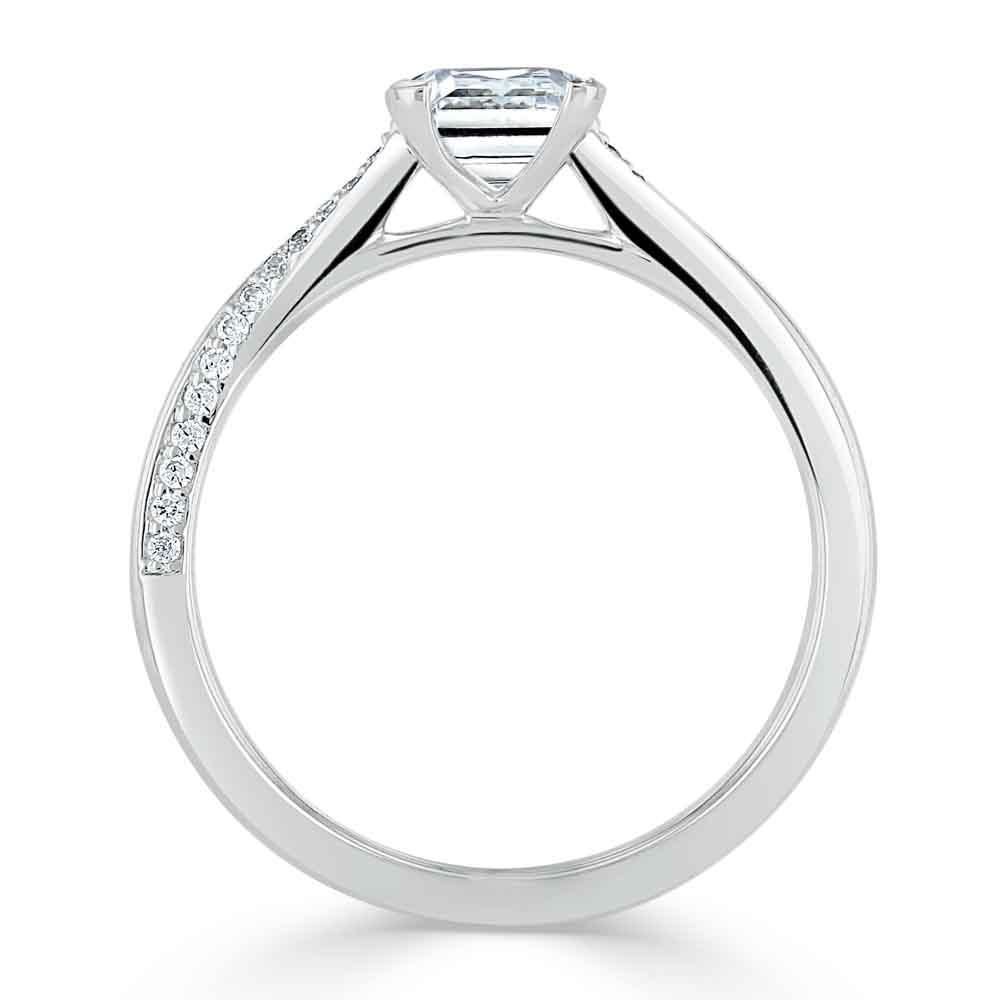 Emerald Engagement Rings Australia  Princess Cut Moissanite Engagement Ring, Classic Style