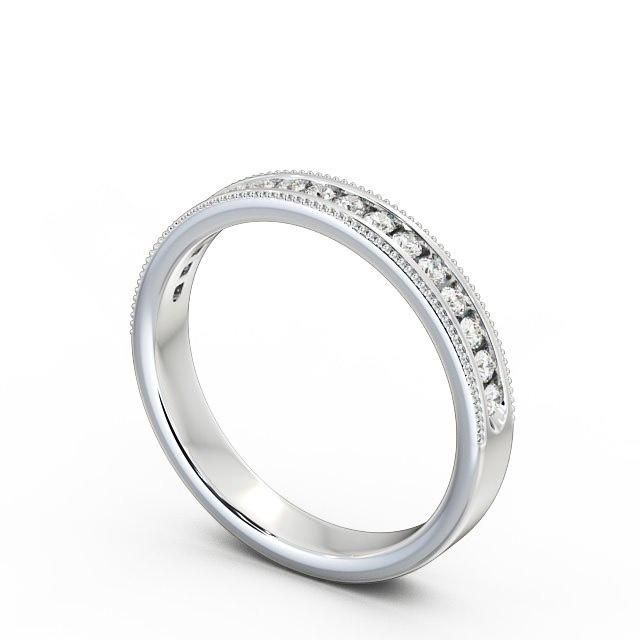 18k Gold Wedding Ring Price In Dubai  Half Eternity Ring, Round Cut With Migrain Edge