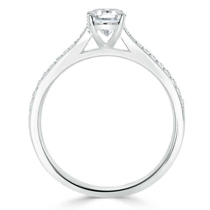 Engagement Ring Price In Qatar  Emerald Cut Moissanite Engagement Ring, Classic Style