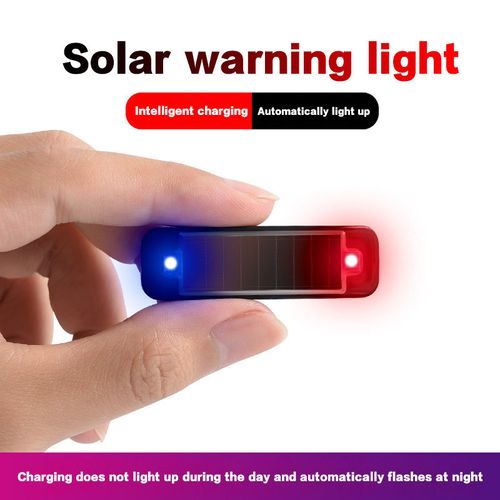 Automotive solar anti-theft warning light. It prevents rear-end collisions, requires no wiring, and is a strobe light.