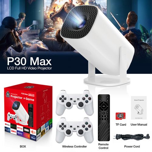 Smart Projector with Game Console 4K Cinema Theater 3000+ Gaming Mini Portable Home Projector
