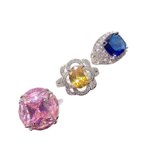 Full diamond-set zircon ring