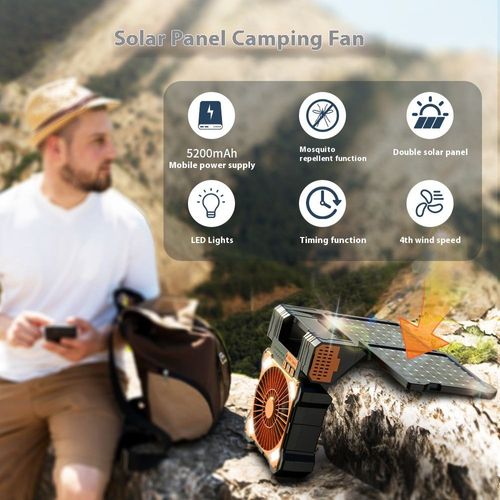 Solar portable fan