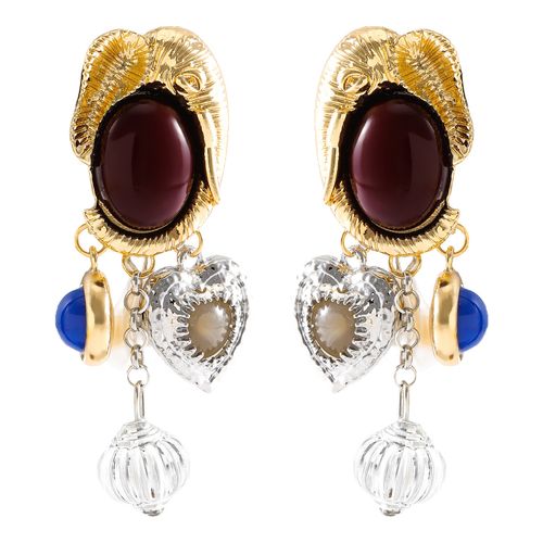 Retro imitation pearl pendant earrings
